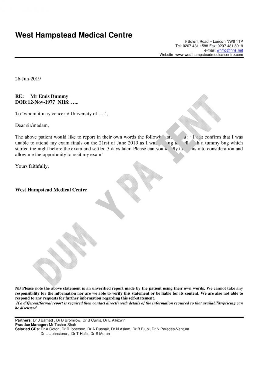 sample letter patient treatment information release